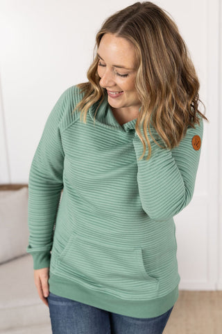 IN STOCK Tatum Textured Pullover Hoodie - Sea Green - Bray and Em Boutique