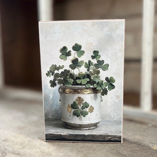 Irish Clover In Vase Block - Bray and Em Boutique