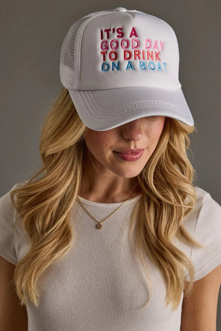 "It's a good day to drink on a boat" Baseball Hat - Bray and Em Boutique