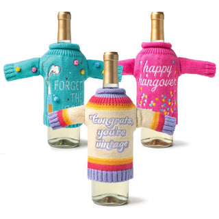 It's Yo Birthday Wine & Bottle Sweater - Bray and Em Boutique