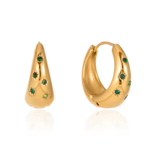 Janel Emerald Hoops - Bray and Em Boutique