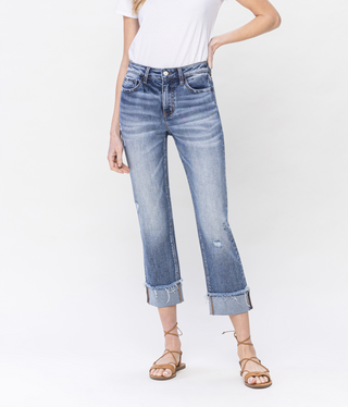 Vervet Every Weekend HR Cuffed Crop Jean