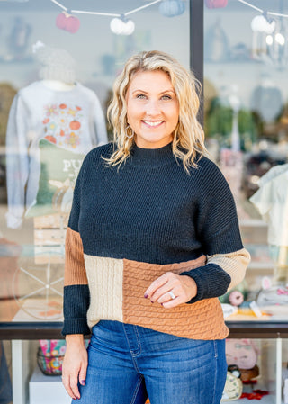 Jenna Color Block Sweater - Bray and Em Boutique