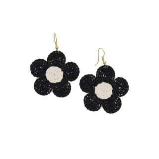 Joy Susan Straw Daisy Fishhook Earrings - Bray and Em Boutique