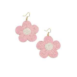 Joy Susan Straw Daisy Fishhook Earrings - Bray and Em Boutique