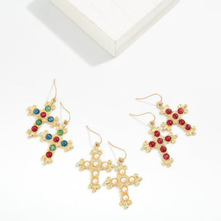 JUDSON: Cross Drop Earrings - Bray and Em Boutique