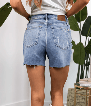Judy Blue A Little Pizazz Rhinestone Shorts - Bray and Em Boutique