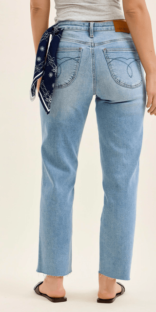 JUDY BLUE Bandana Blue Ankle Straight Jeans - Bray and Em Boutique