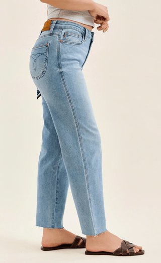 JUDY BLUE Bandana Blue Ankle Straight Jeans - Bray and Em Boutique