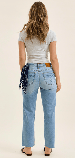 JUDY BLUE Bandana Blue Ankle Straight Jeans - Bray and Em Boutique
