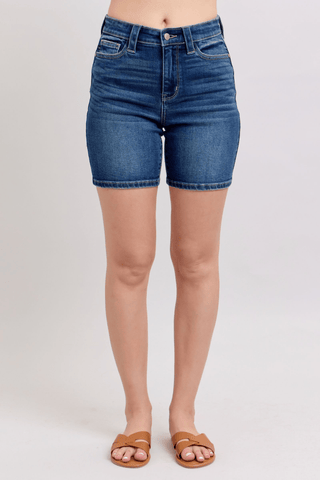 Judy Blue HW Back Flap Pocket Bermuda Shorts - Bray and Em Boutique