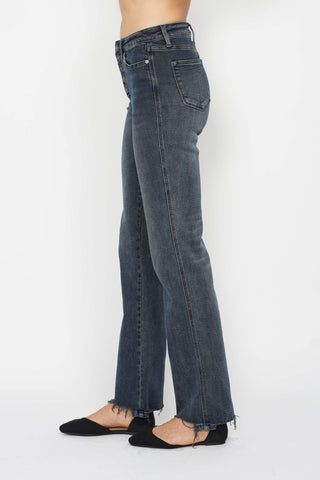 Judy Blue HW Button Fly Straight Jeans - Bray and Em Boutique
