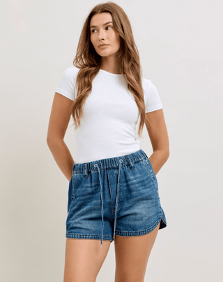 JUDY BLUE HW Featherweight Boxer Short - Bray and Em Boutique