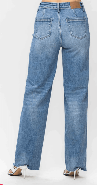 Judy Blue HW Raw Hem Wide Leg - Bray and Em Boutique