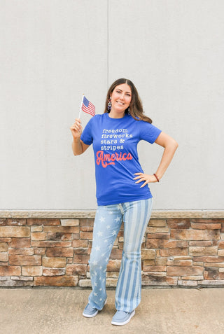 Judy Blue HW Stars And Stripes Flare Jeans - Bray and Em Boutique