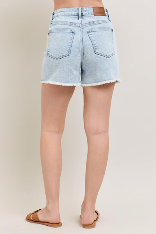 Judy Blue HW Trendy Edge Fray Hem Shorts - Bray and Em Boutique
