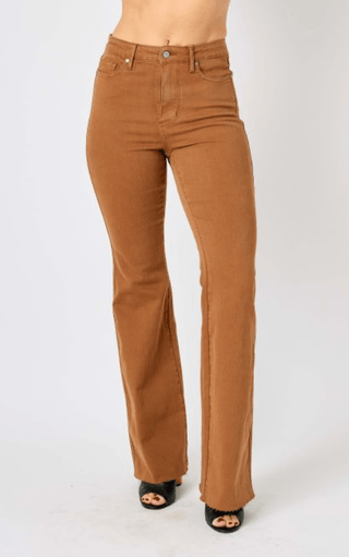 Judy Blue HW Tummy Control Garment Dyed Flare - Bray and Em Boutique