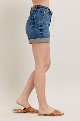 Judy Blue HW Urban Explorer Cuffed Shorts - Bray and Em Boutique