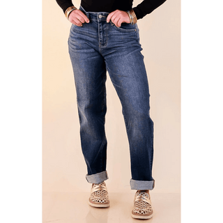 JUDY BLUE: Mid Rise Billie Indigo Boyfriend - Bray and Em Boutique