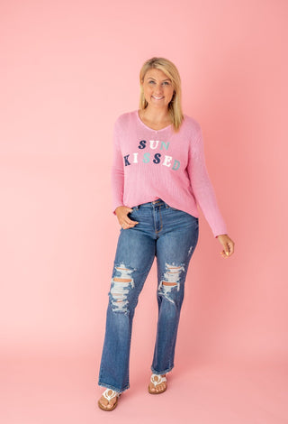 Judy Blue Mid Rise Distressed Dad Jeans - Bray and Em Boutique