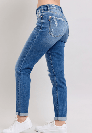Judy Blue MR Button Fly Boyfriend - Bray and Em Boutique