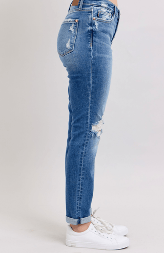 Judy Blue MR Button Fly Boyfriend - Bray and Em Boutique