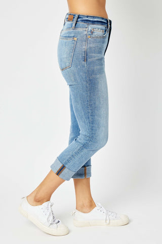 Judy Blue MR Horizon Cuffed Capri - Bray and Em Boutique