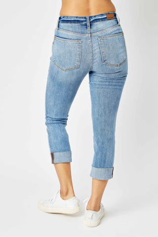 Judy Blue MR Horizon Cuffed Capri - Bray and Em Boutique