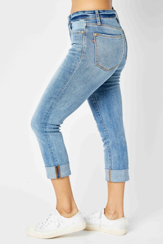 Judy Blue MR Horizon Cuffed Capri - Bray and Em Boutique
