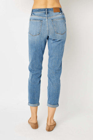 Judy Blue MR Perfect Everyday Cuffed Jeans - Bray and Em Boutique