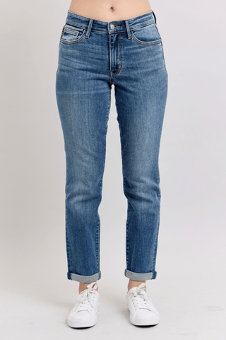 Judy Blue MR Weekend Wandering Boyfriend Jeans - Bray and Em Boutique