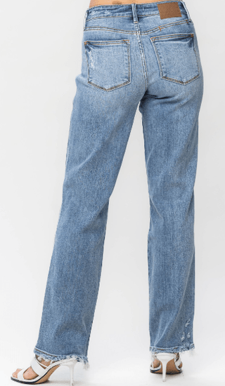JUDY BLUE MR Yoke Cell Phone Pocket Dad Jean - Bray and Em Boutique