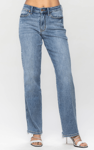 JUDY BLUE MR Yoke Cell Phone Pocket Dad Jean - Bray and Em Boutique