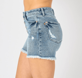 Judy Blue One For Me Button Fly Shorts - Bray and Em Boutique