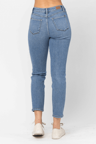 Judy Blue Take Down Side Fray Jeans - Bray and Em Boutique