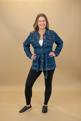 Judy Blue Utility Side Slit Jacket - Bray and Em Boutique