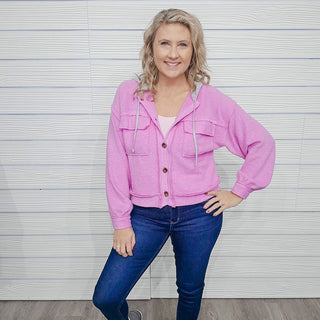 Jump Into Style Button Up Hooded Shacket - Bray and Em Boutique