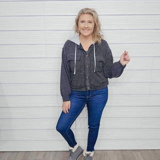 Jump Into Style Button Up Hooded Shacket - Bray and Em Boutique