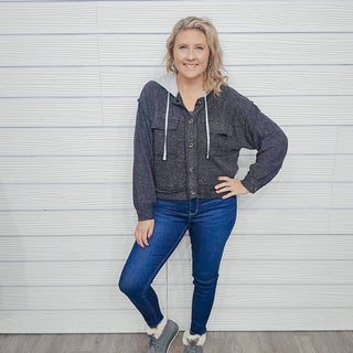 Jump Into Style Button Up Hooded Shacket - Bray and Em Boutique