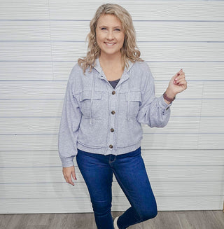 Jump Into Style Button Up Hooded Shacket - Bray and Em Boutique