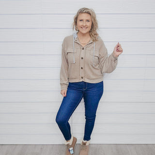 Jump Into Style Button Up Hooded Shacket - Bray and Em Boutique