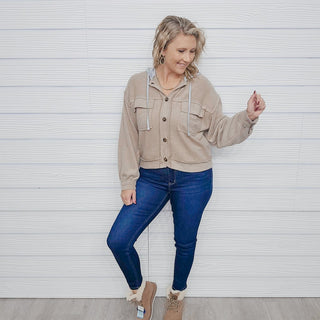 Jump Into Style Button Up Hooded Shacket - Bray and Em Boutique