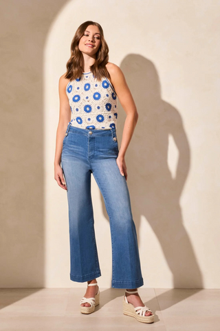 TRIBAL Brooke High Rise Palazzo Marine Jeans