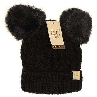 KIDS Cable Knit Pom Beanie - Bray and Em Boutique