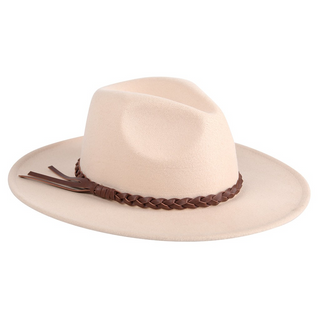 Debbie Braided Trim Wide Brim Fedora