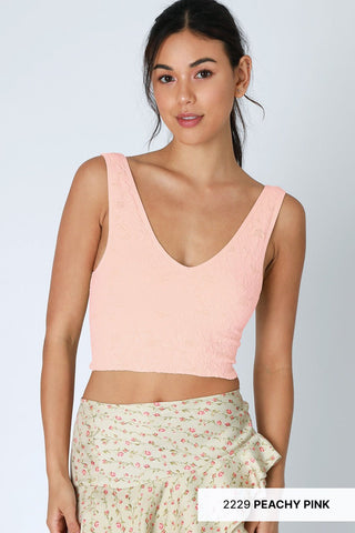 Lace V Neck Tank Top - Bray and Em Boutique