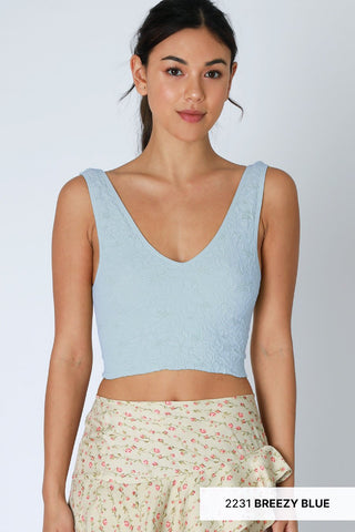 Lace V Neck Tank Top - Bray and Em Boutique