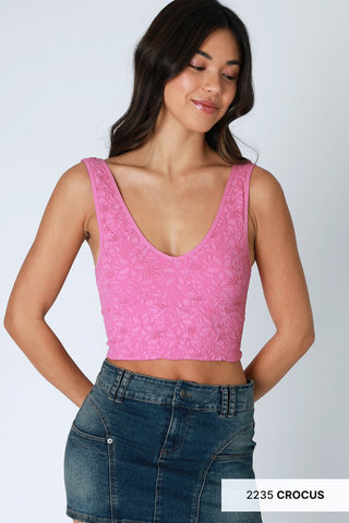 Lace V Neck Tank Top - Bray and Em Boutique