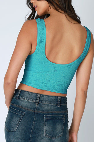 Lace V Neck Tank Top - Bray and Em Boutique
