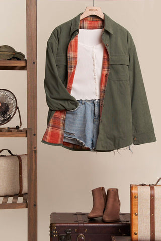 Layer It Up Reversible Plaid Shacket - Bray and Em Boutique